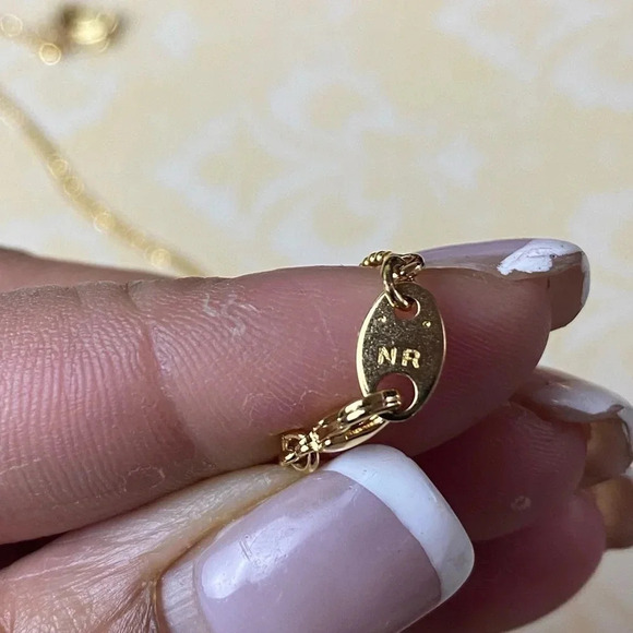 Vintage - Nina Ricci Gold Plated Blue Crystal & Rhinestone Necklace - Picture 8 of 8